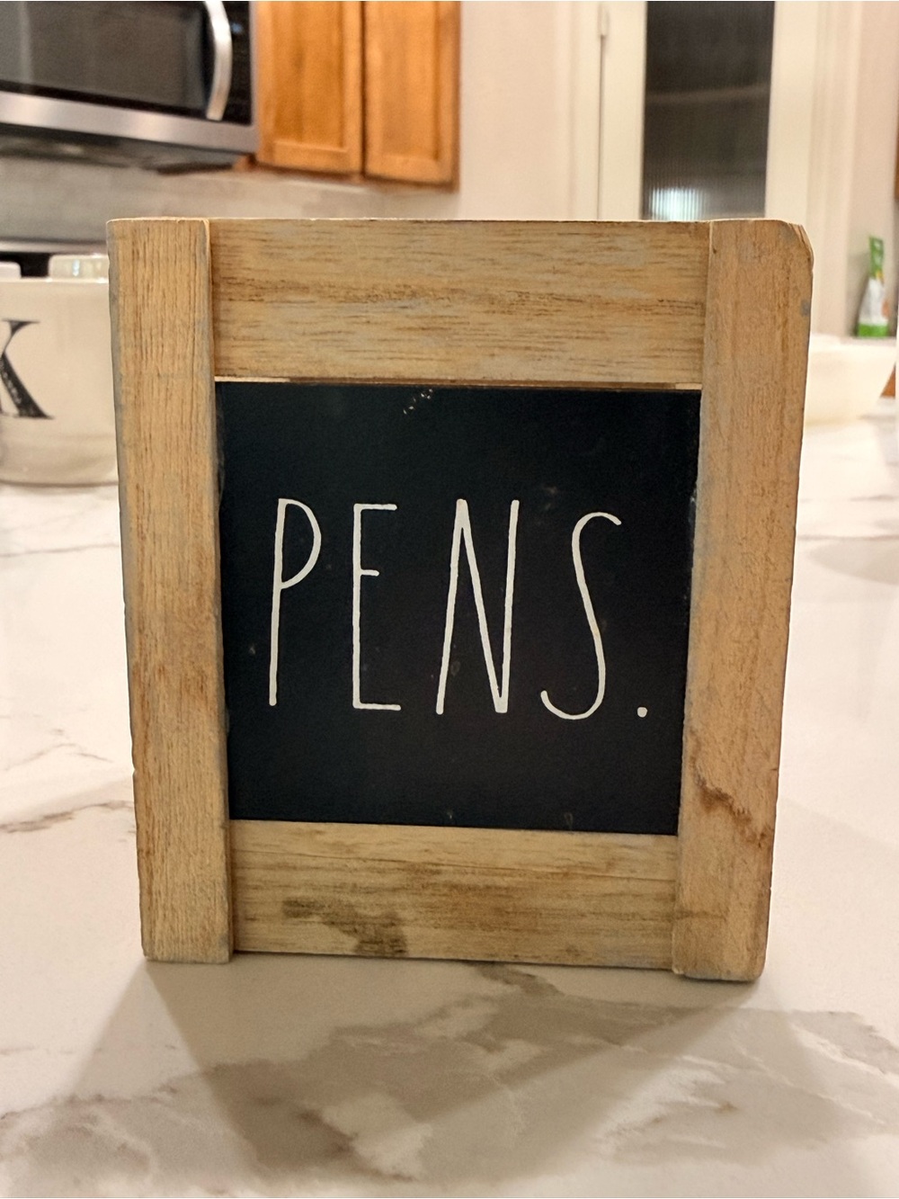Rae Dunn Rustic Wooden "PENS." Desk Organizer Holder